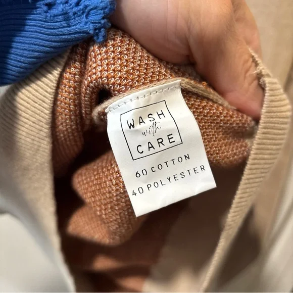 Two 2 Fly Sweater Horse Equestrian Western Oversized Pullover Tan Brown Size S M - Picture 6 of 7